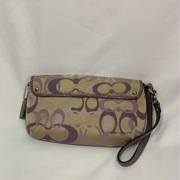 coach wristlet. Brand new! Tan/purple. Card organizer built in. - Picture 4 of 10